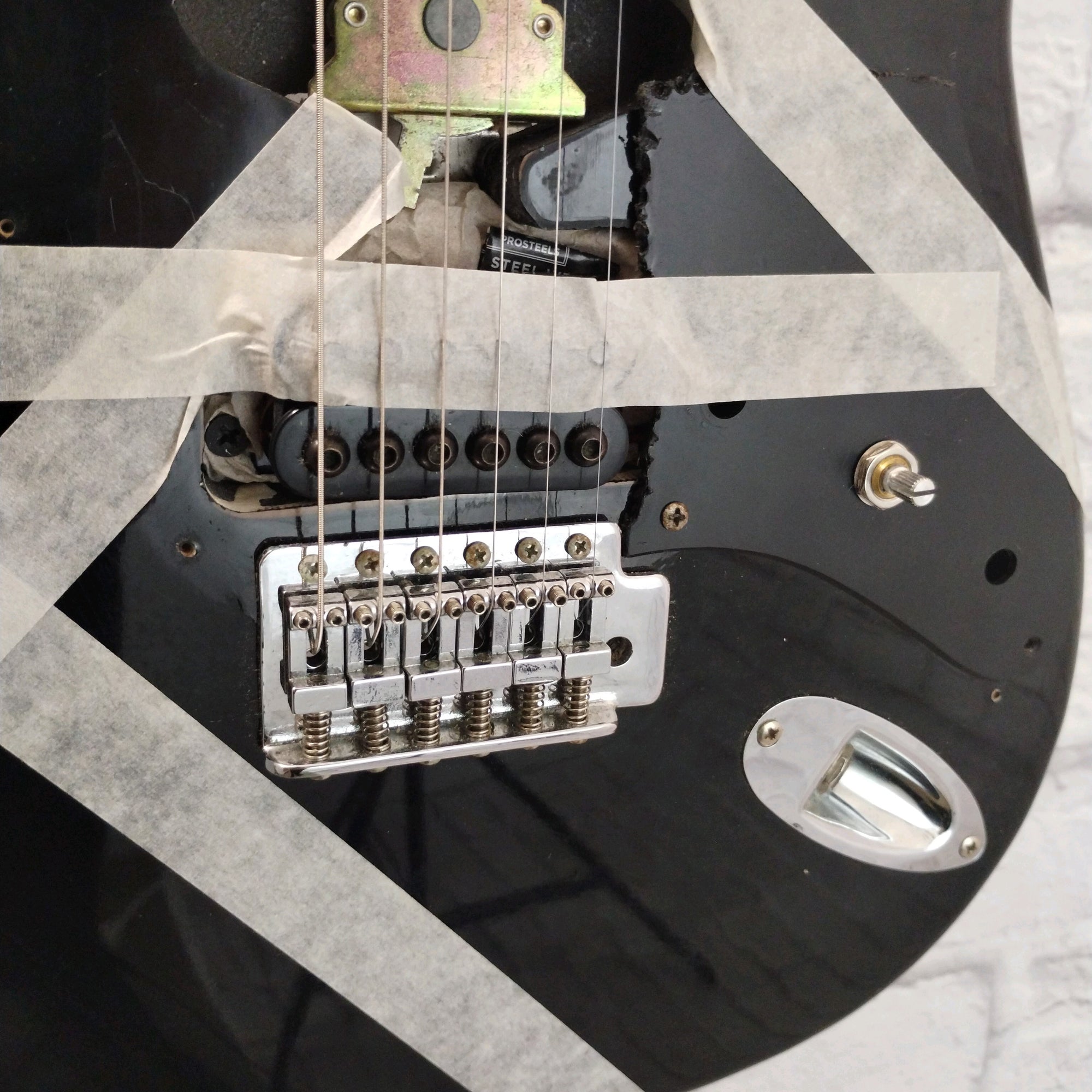 Premier Black Frankenstrat Electric Guitar