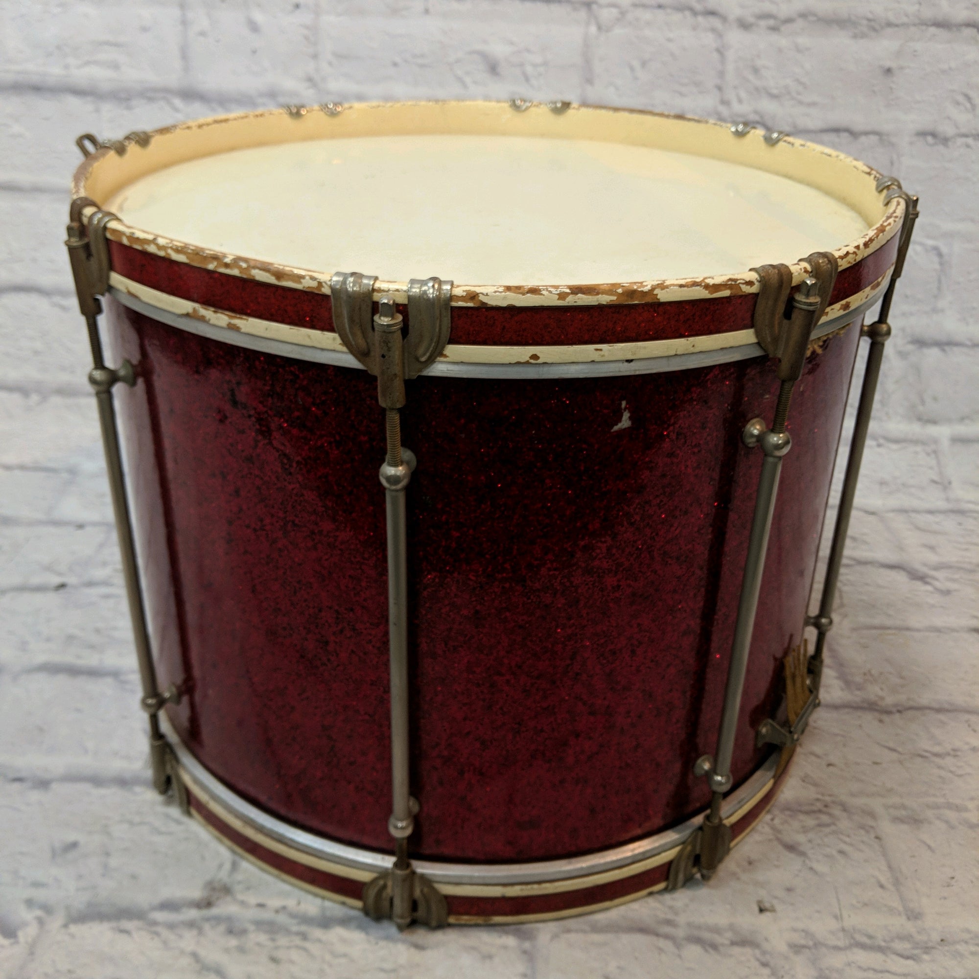Vintage Ludwig Crimson Marching Snare 16 x 10.5