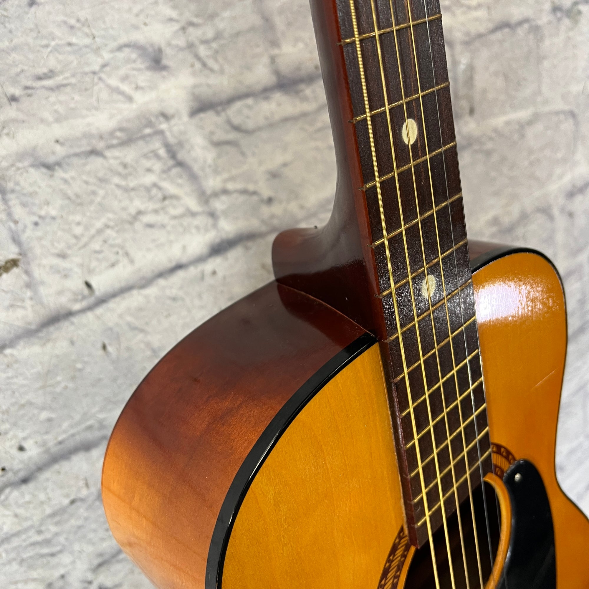Airline Parlor Acoustic Guitar w/ Chipboard Case, Vintage Strap, and Vintage Tuner