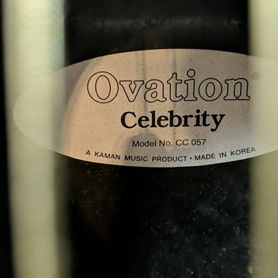 Ovation Celebrity Acoustic CC-057 Gloss Black Shallow Body W/ Hard Shell Case