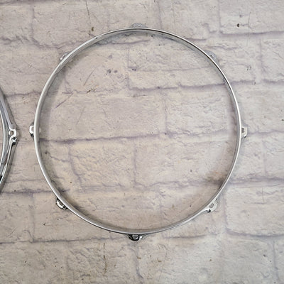 Unknown 14" 8 Lug Single Flange Drum Hoops (Pair)
