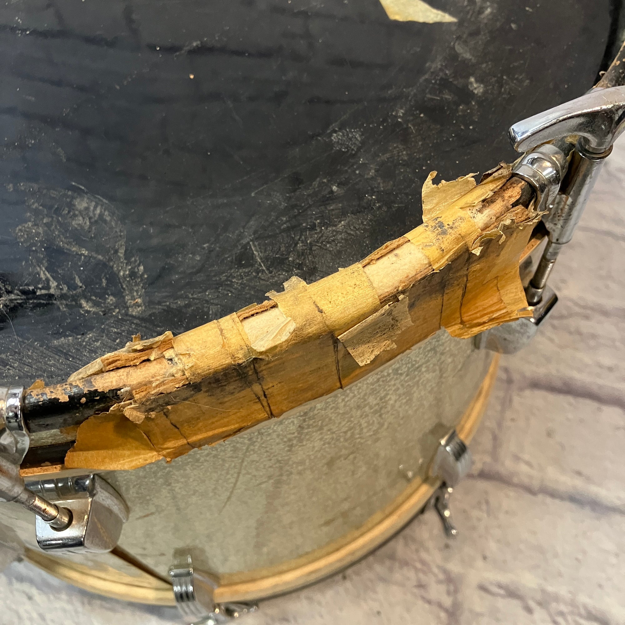 Vintage 1969 Ludwig Silver Three Piece Drum Set