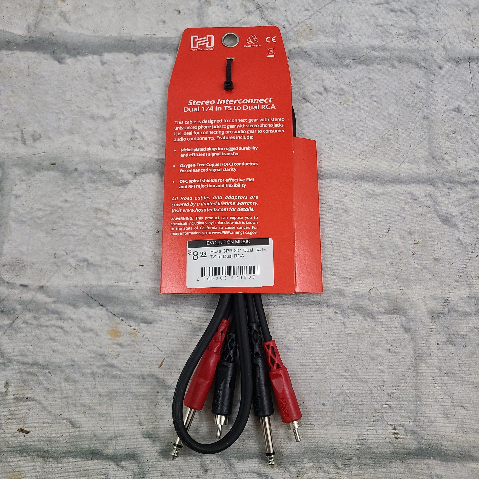 Hosa CPR 201 Dual 1/4 in TS to Dual RCA