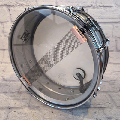 Ludwig L-404 Acrolite 5x14" 8-Lug Aluminum Snare Drum with Rounded Blue/Olive Badge