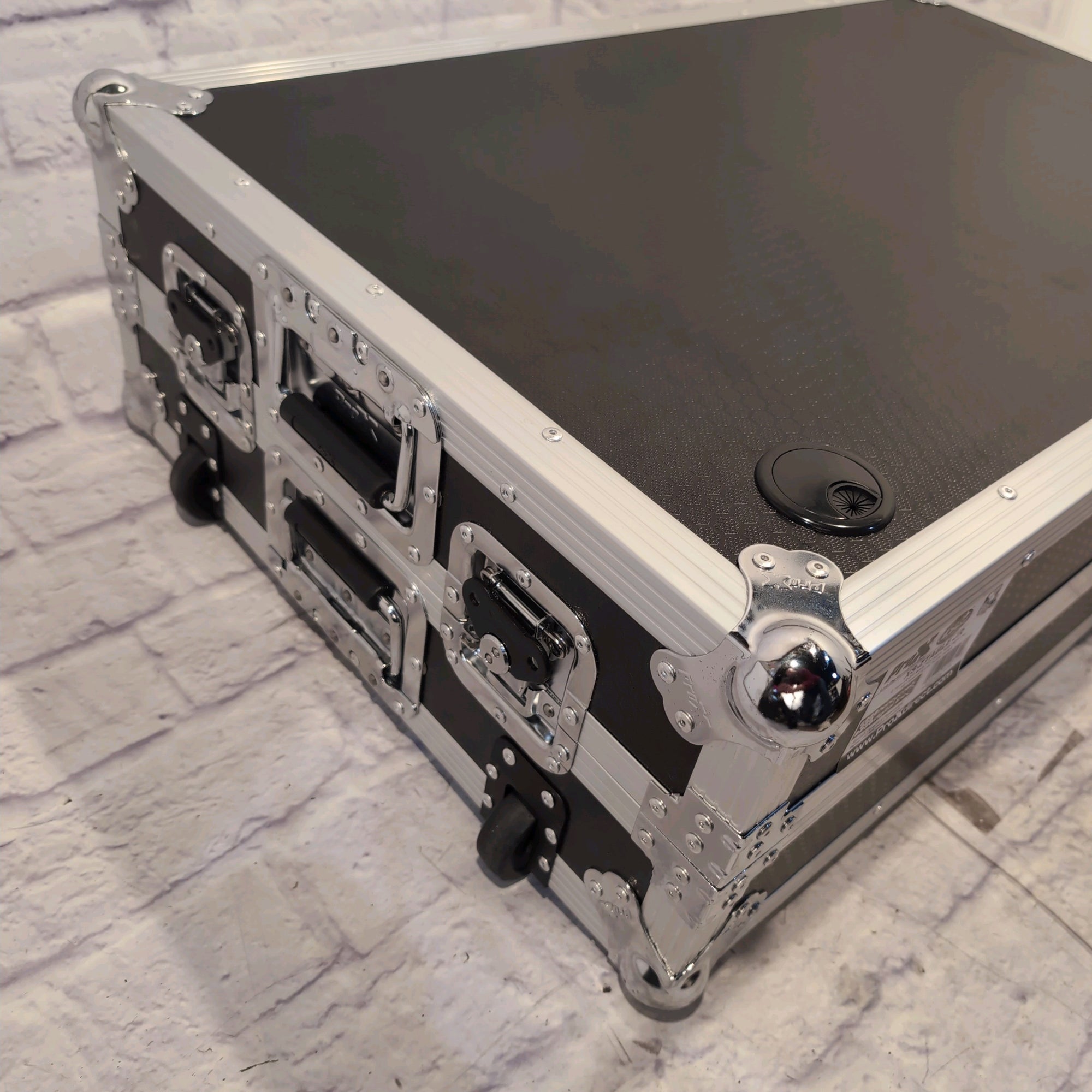 ProX XS-ZTABLEBL JR Portable Z-Style DJ Table Flight Case w/ Handles Wheels Black