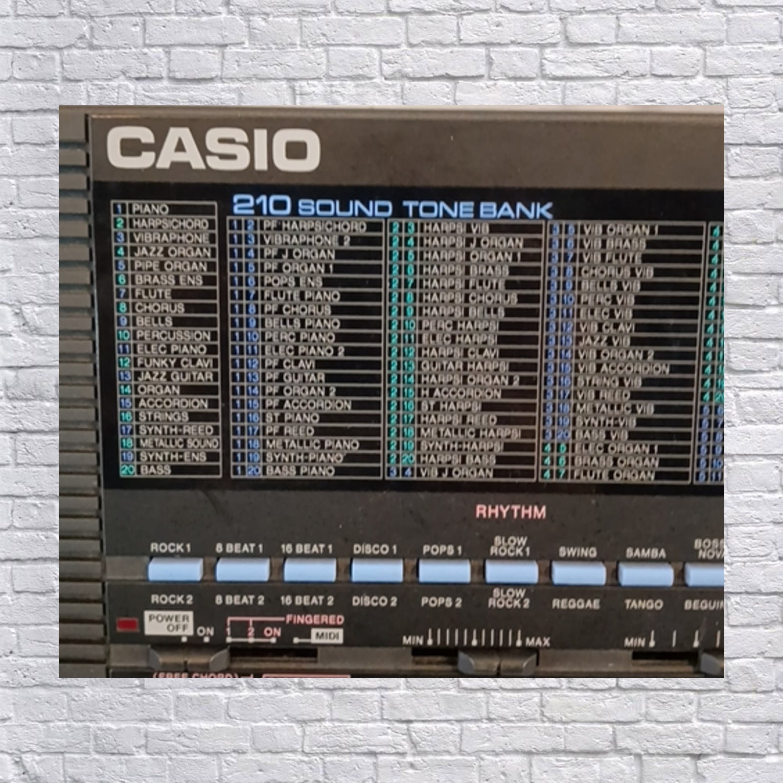 Casio 210 sound ToneBank  mt-260 Digital piano