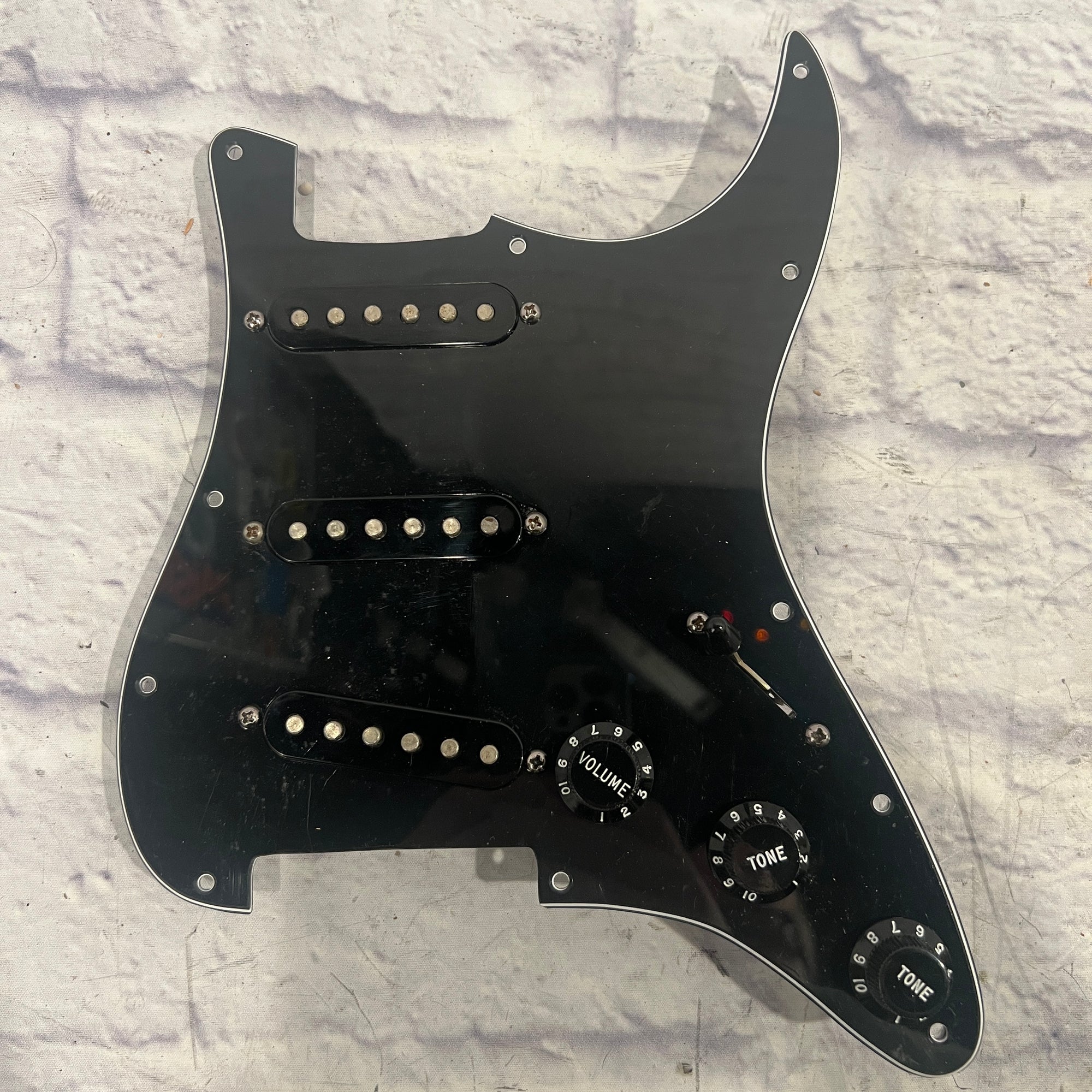 Unknown SSS Black Strat Loaded Pickguard