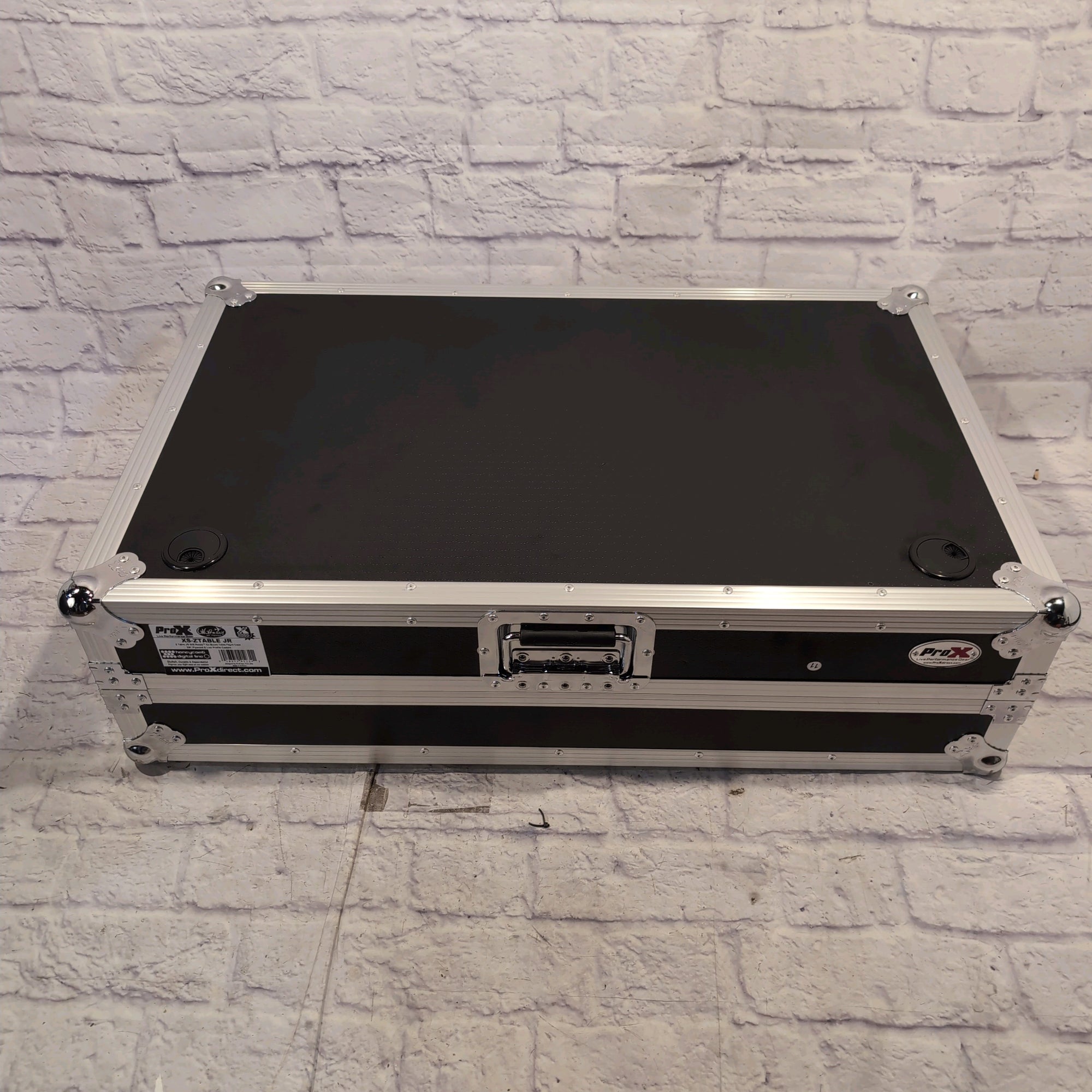 ProX XS-ZTABLEBL JR Portable Z-Style DJ Table Flight Case w/ Handles Wheels Black