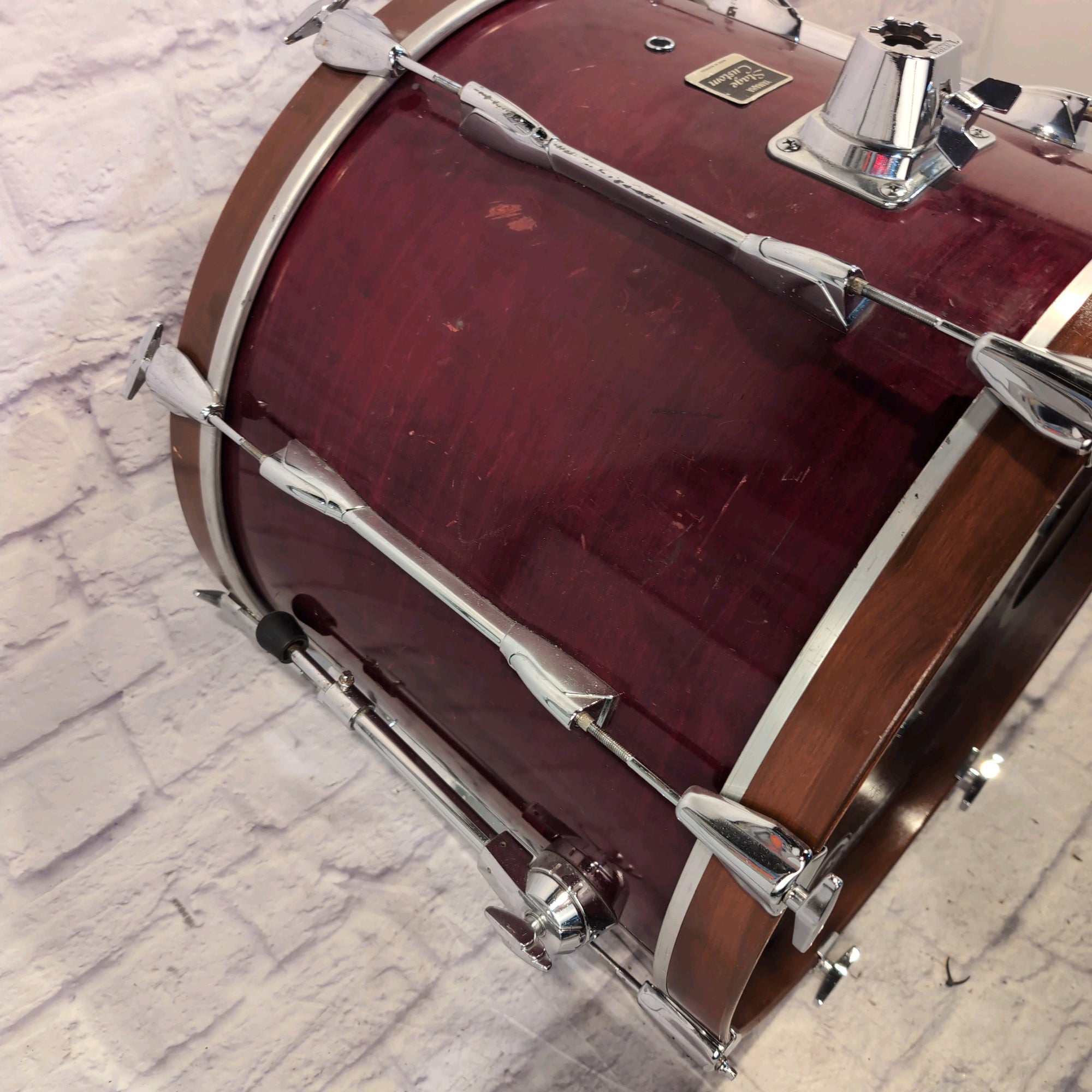 Yamaha 22 x 16" Stage Custom Bass Drum 1990s Indonesia Wine Red