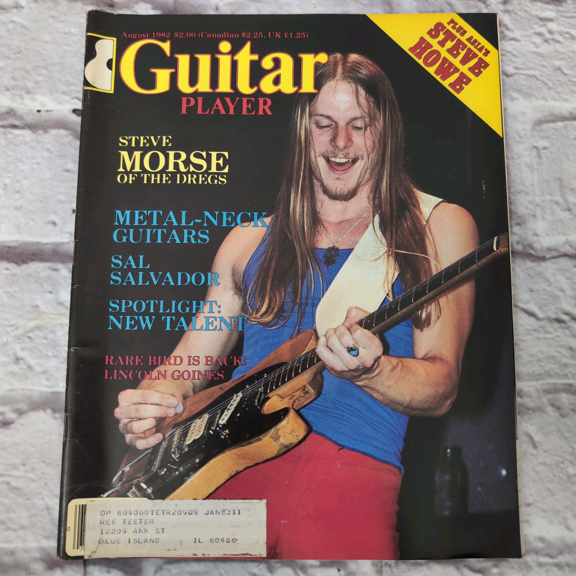 Vintage Guitar Player Magazine - August 1982 - Steve Morse of the Dregs