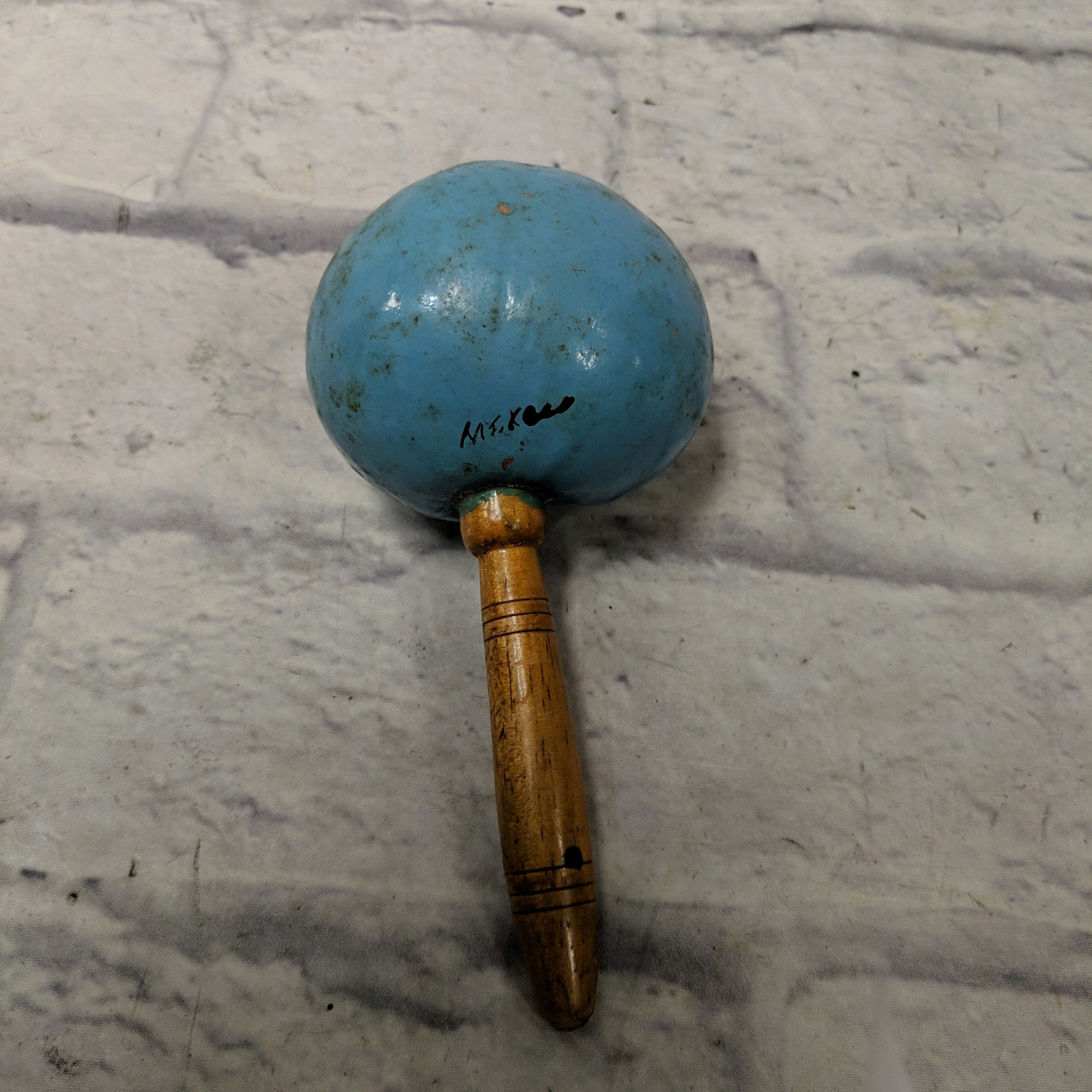 Unknown "Miami Beach" Blue Mexican Maraca Shaker