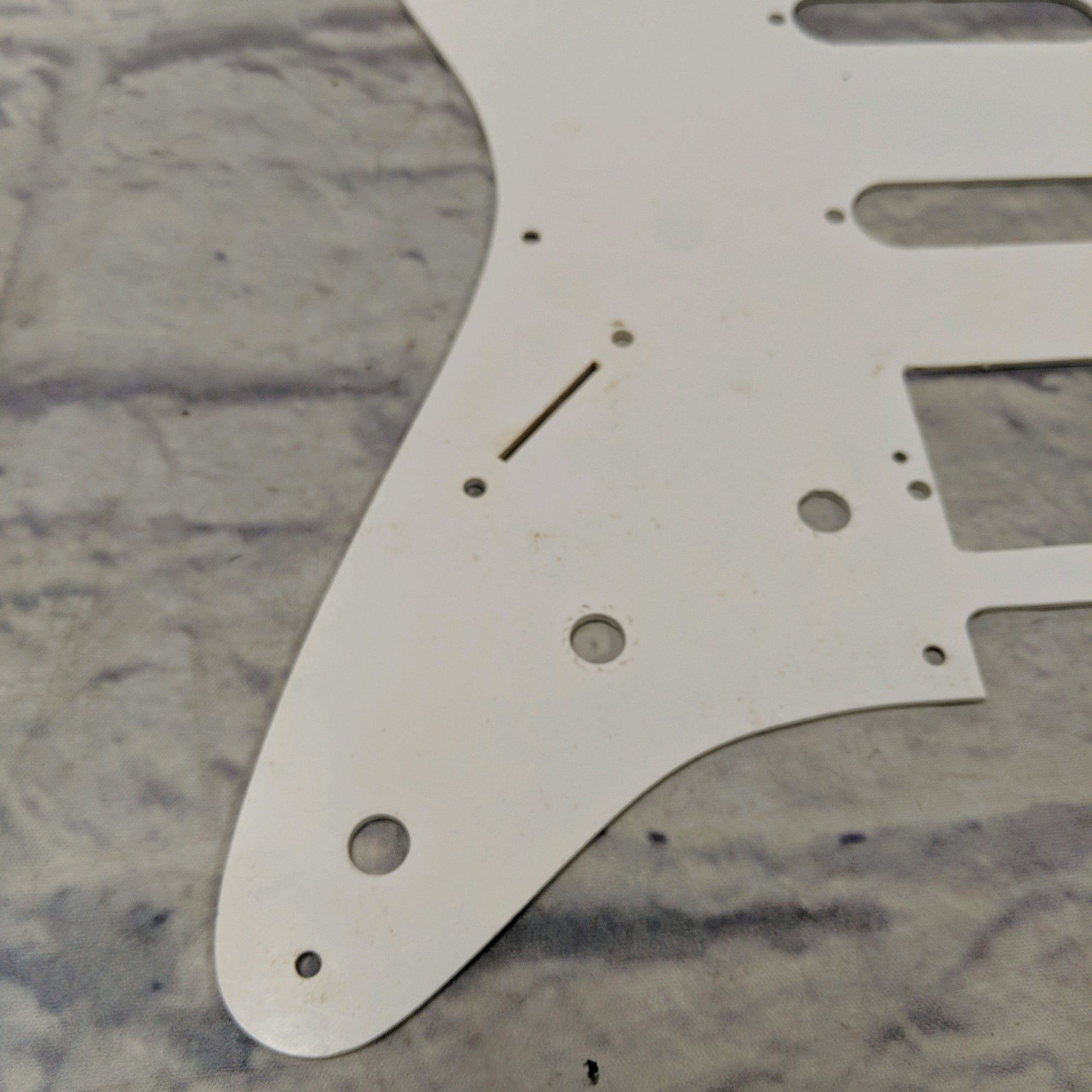 Unknown Flat White Strat 11 Hole Pickguard Pickguard
