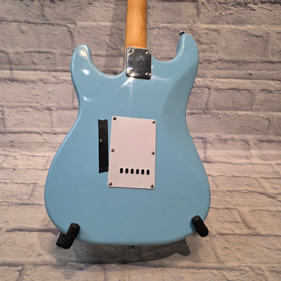 Fojill Strat Style - Full Size Mahogany - Baby Blue With Case Electric Guitar