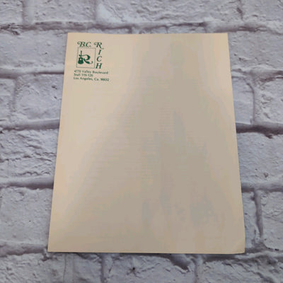 BC Rich 1978 Product Catalog Guitar Book