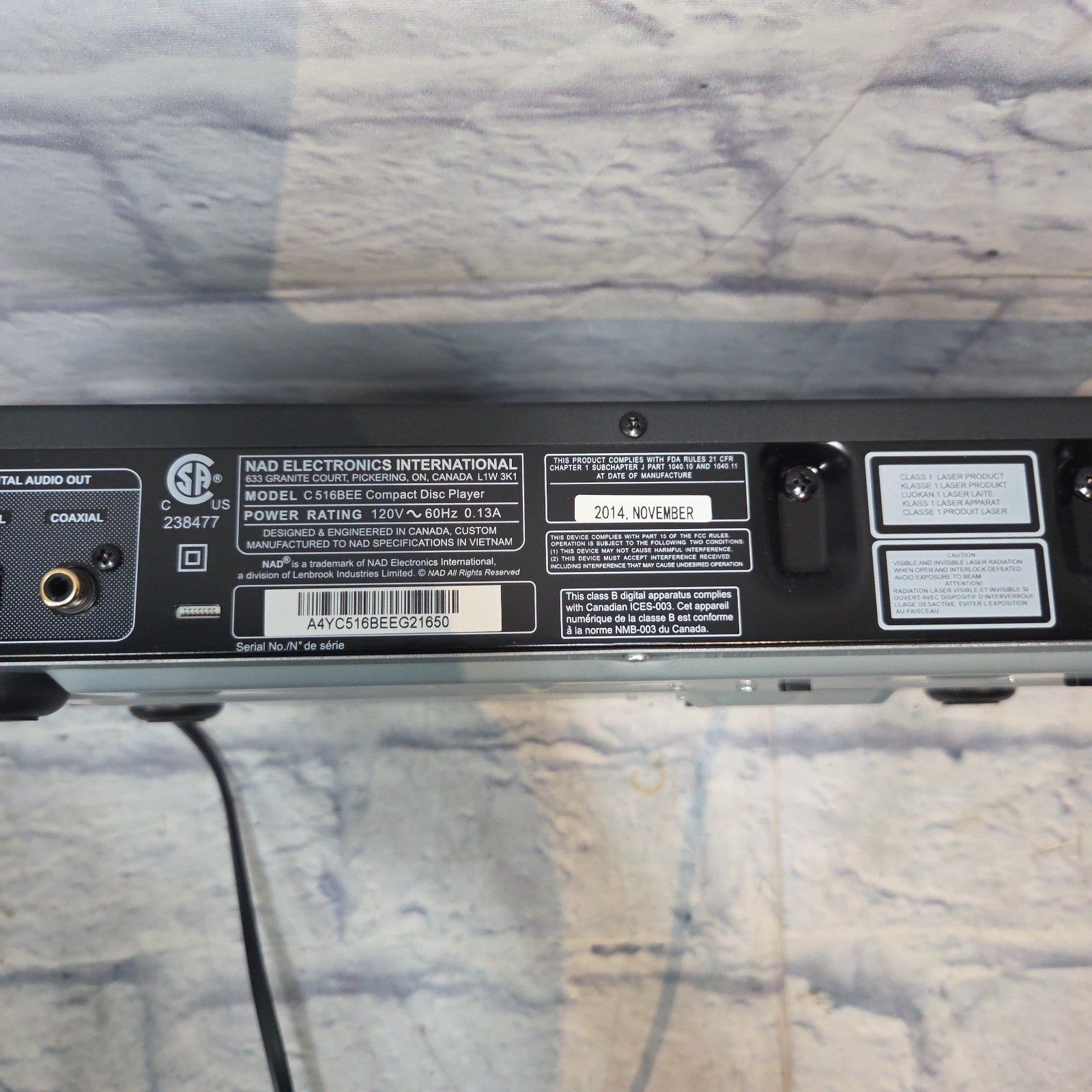 NAD Compact Disc Player C 516BEE CD Player