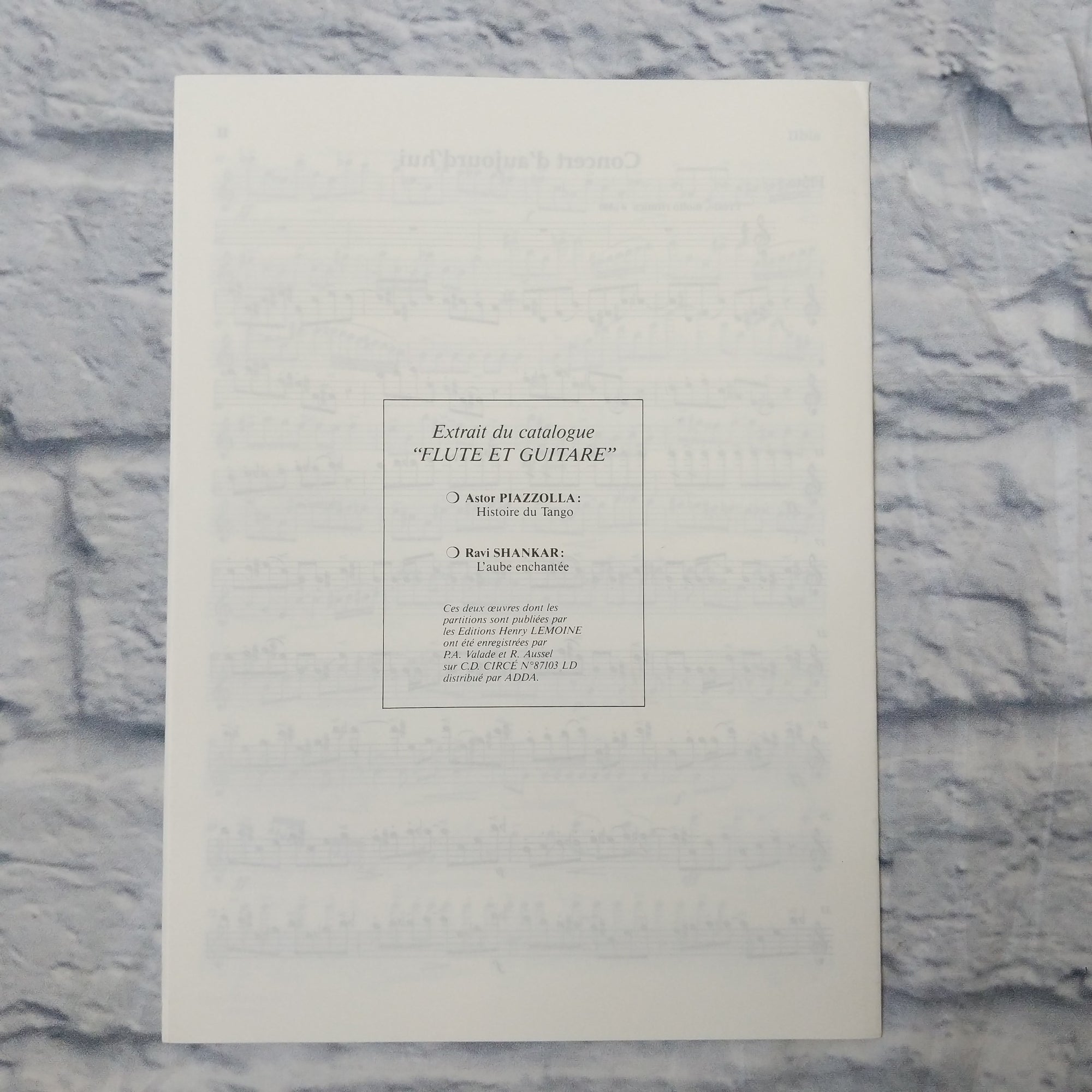 Histoire Du Tango for flute and guitar