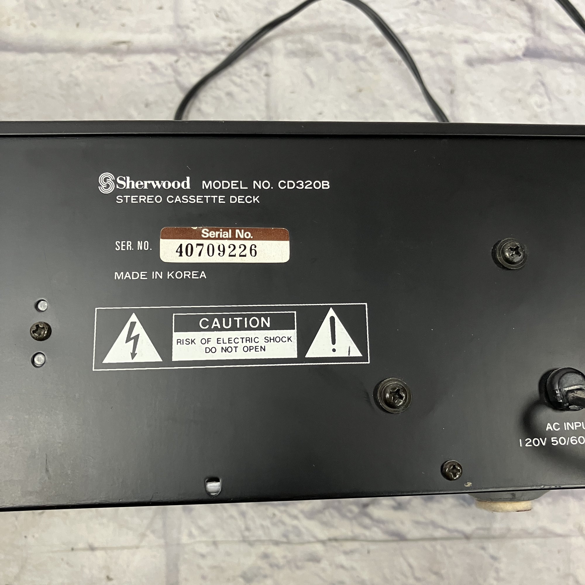 Sherwood CD320B Cassette Deck (AS IS)