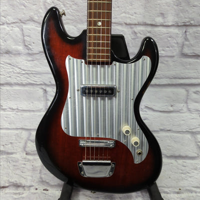 Vintage 1960s Kingston Swinger Short Scale MIJ Electric Guitar w/ Original Case and 60's Guitar Strap
