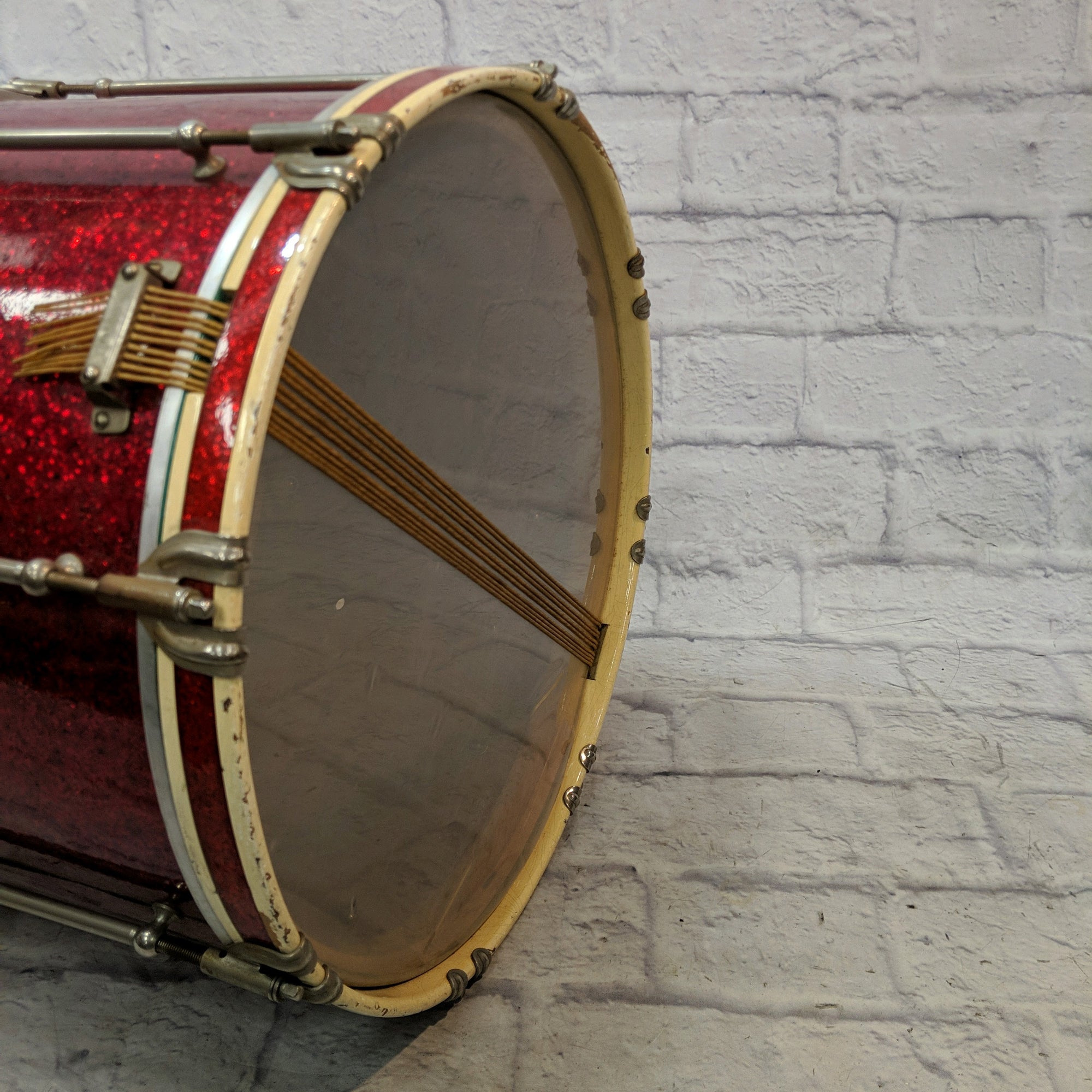 Vintage Ludwig Crimson Marching Snare 16 x 10.5