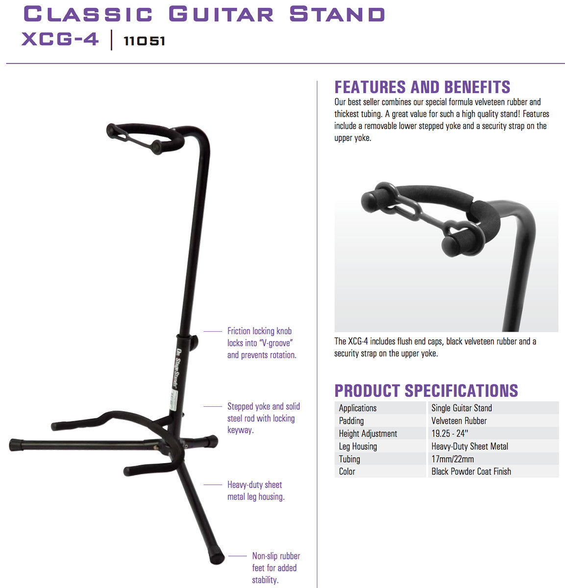 On-Stage XCG-4 Classic Guitar Stand