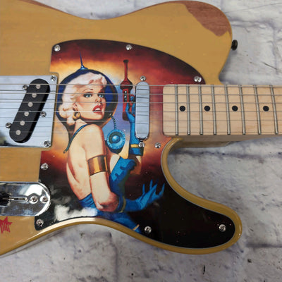 Squier Affinity Telecaster Electric Guitar Relic w/ 1950s Sci Fi Woman Pickguard