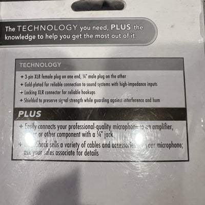 Radio Shack 15' XLR - 1/4" Cable