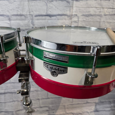 LP Matador Karl Perazzo Custom Series Timbales w/ Stand - Mexican Flag