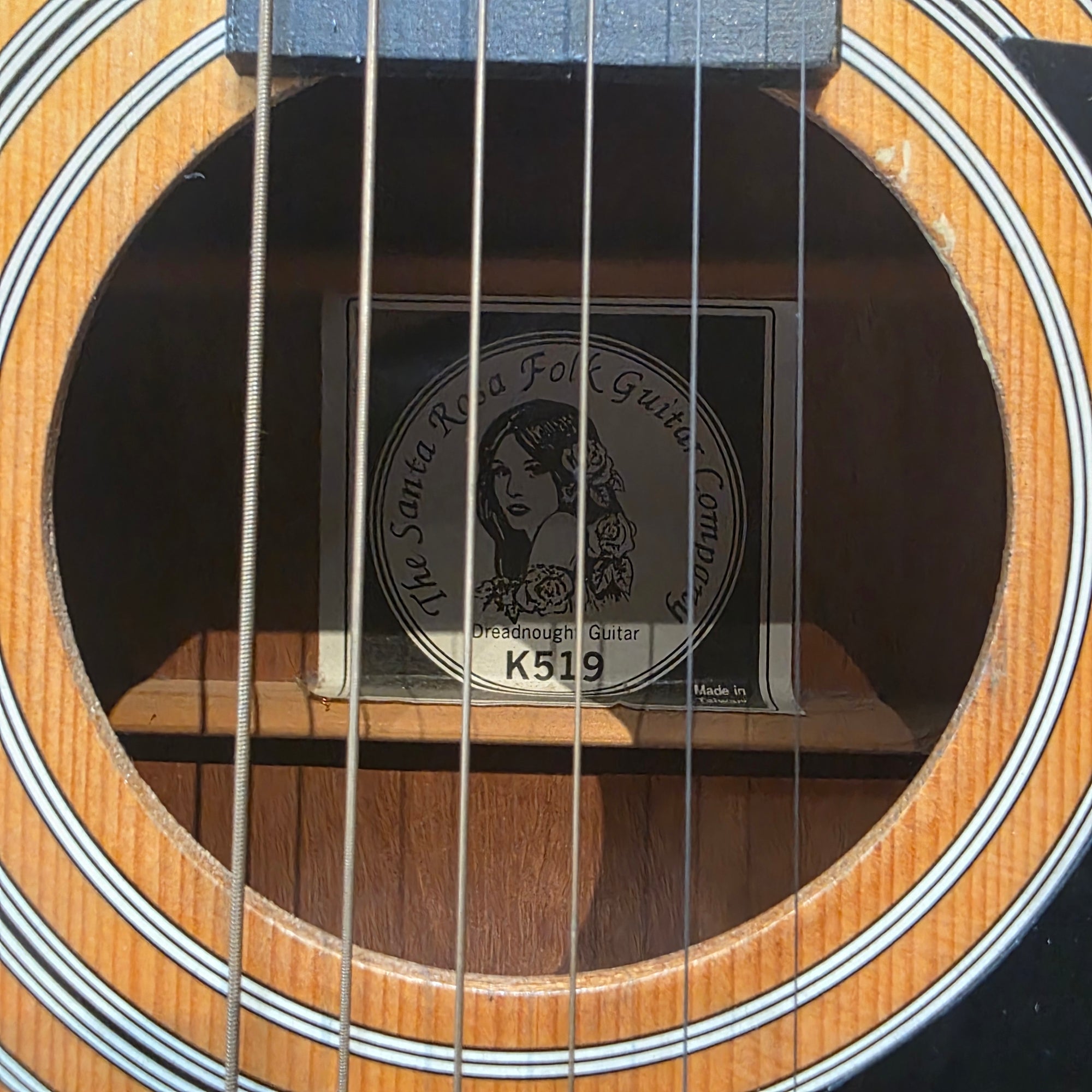 The Santa Rosa Folk Guitar Company K519 Dreadnaught  Acoustic Guitar