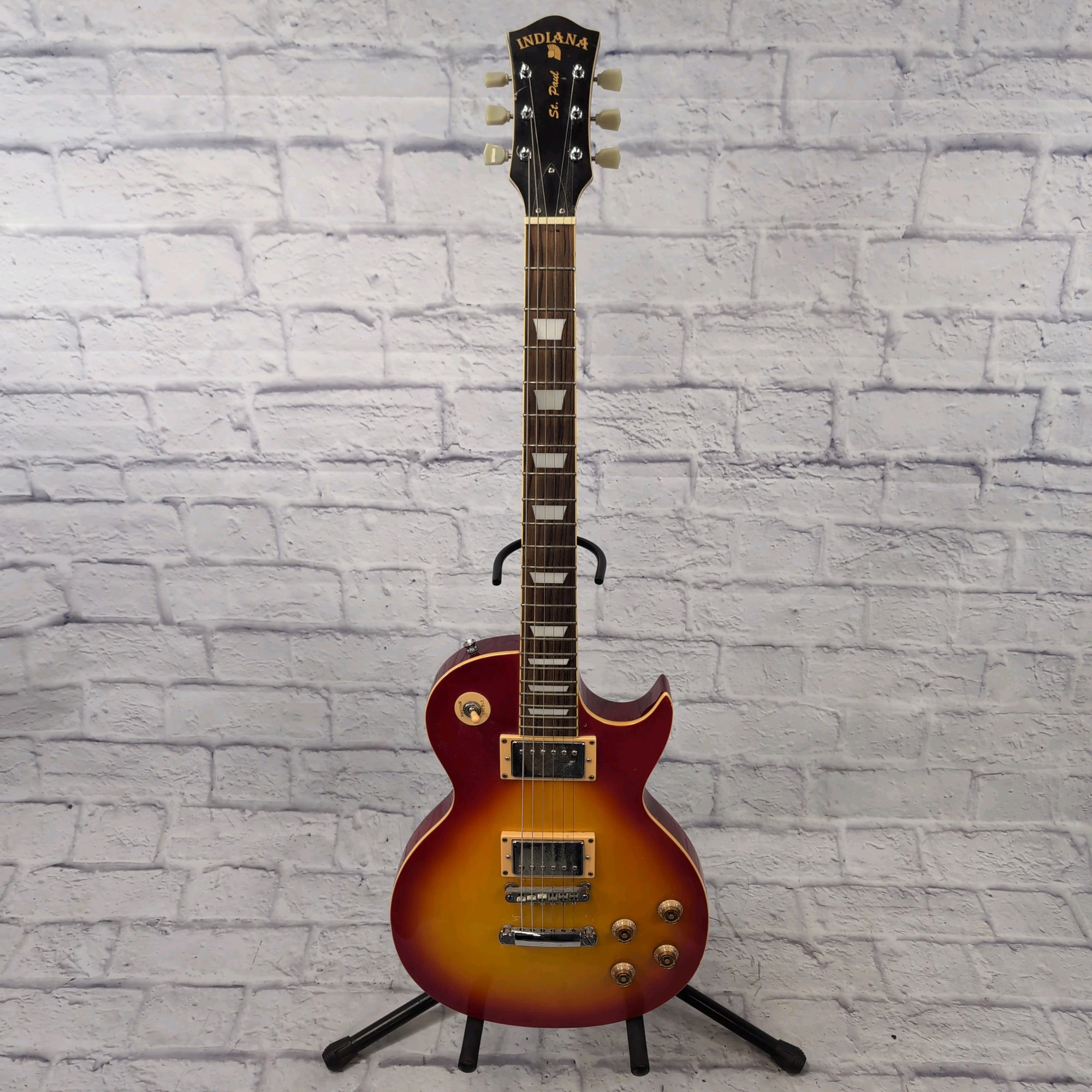 Indiana LP Style Red Yellow Burst Set Neck Electric Guitar