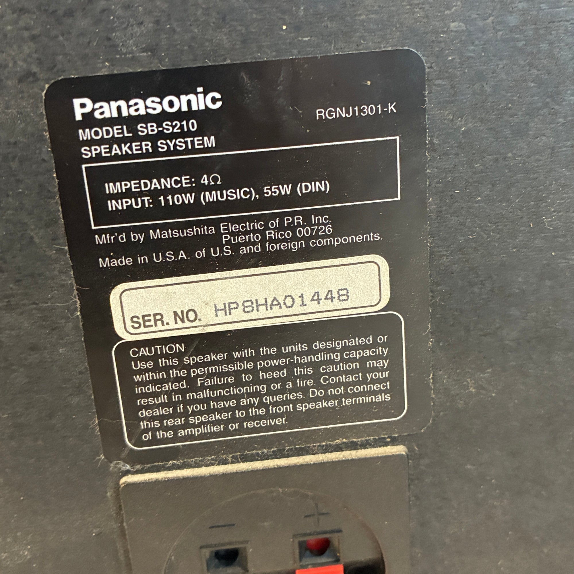 Panasonic SB-S210 Passive Speakers 2x (Small)