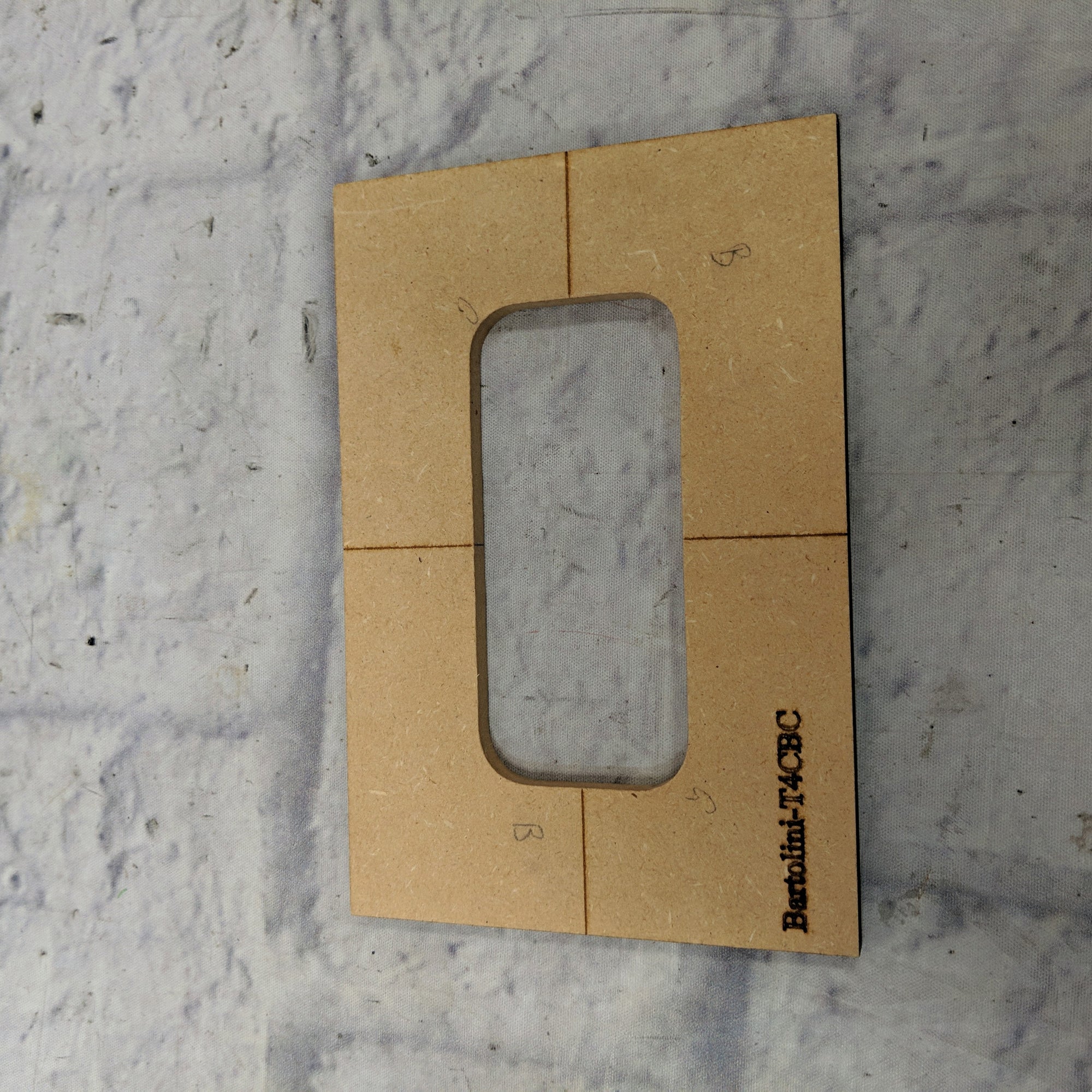 Unknown Bartolini T4CBC Pickup Routing Template