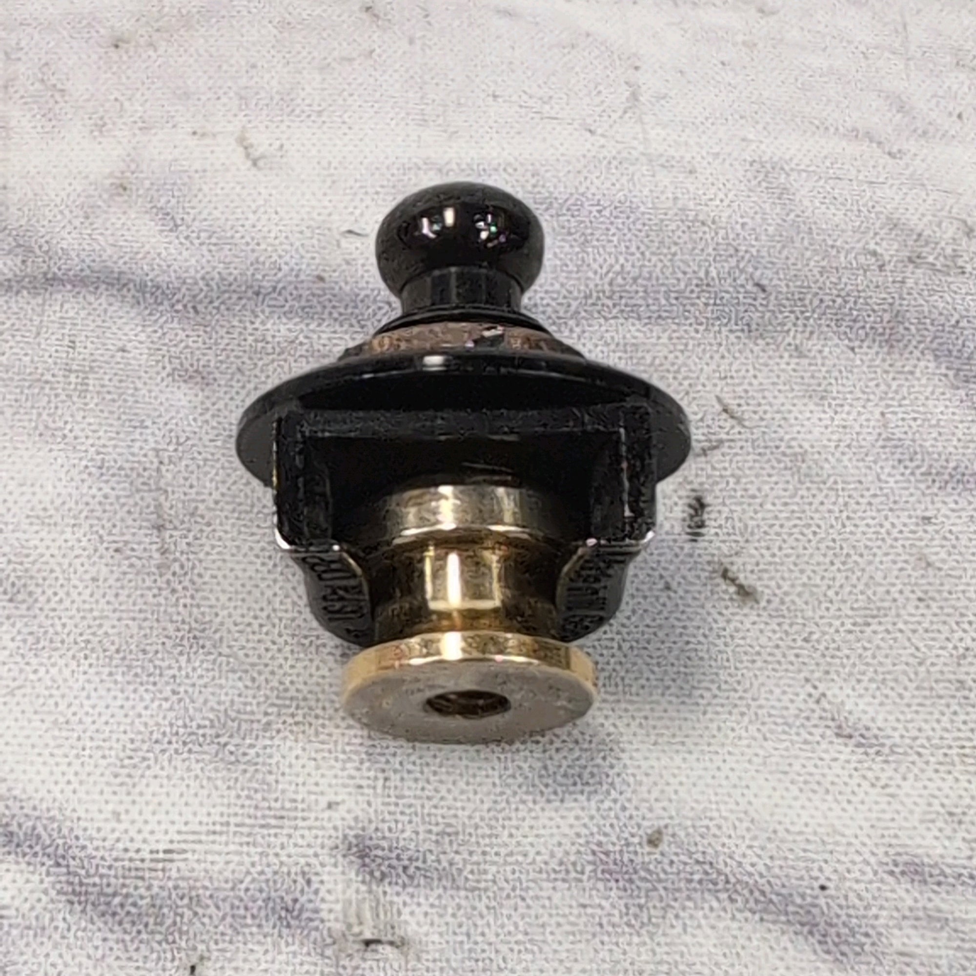 Schaller Black Security Strap Locks / No Buttons (Pair)