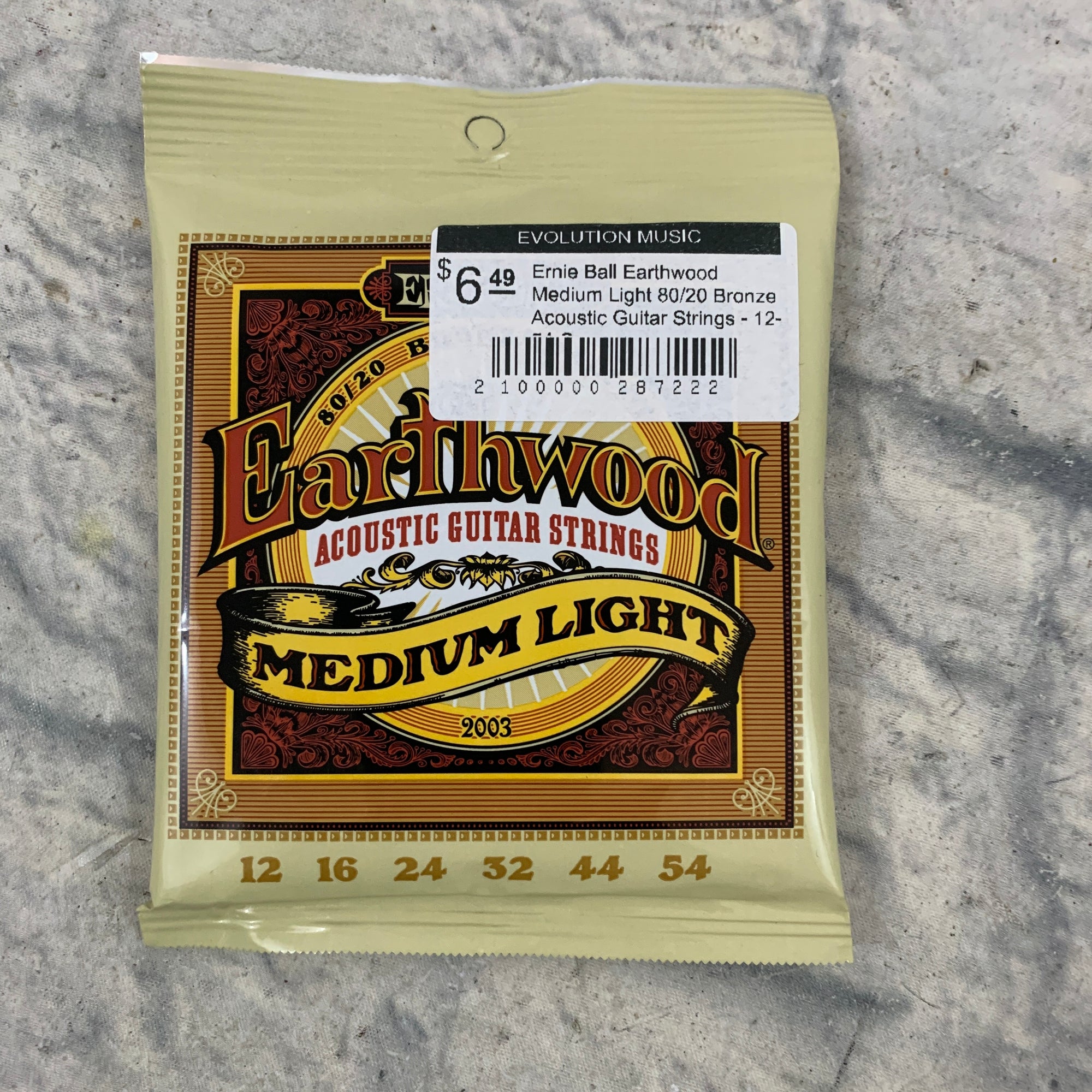 Ernie Ball Earthwood Medium Light 80/20 Bronze Acoustic Guitar Strings - 12-54 Gauge