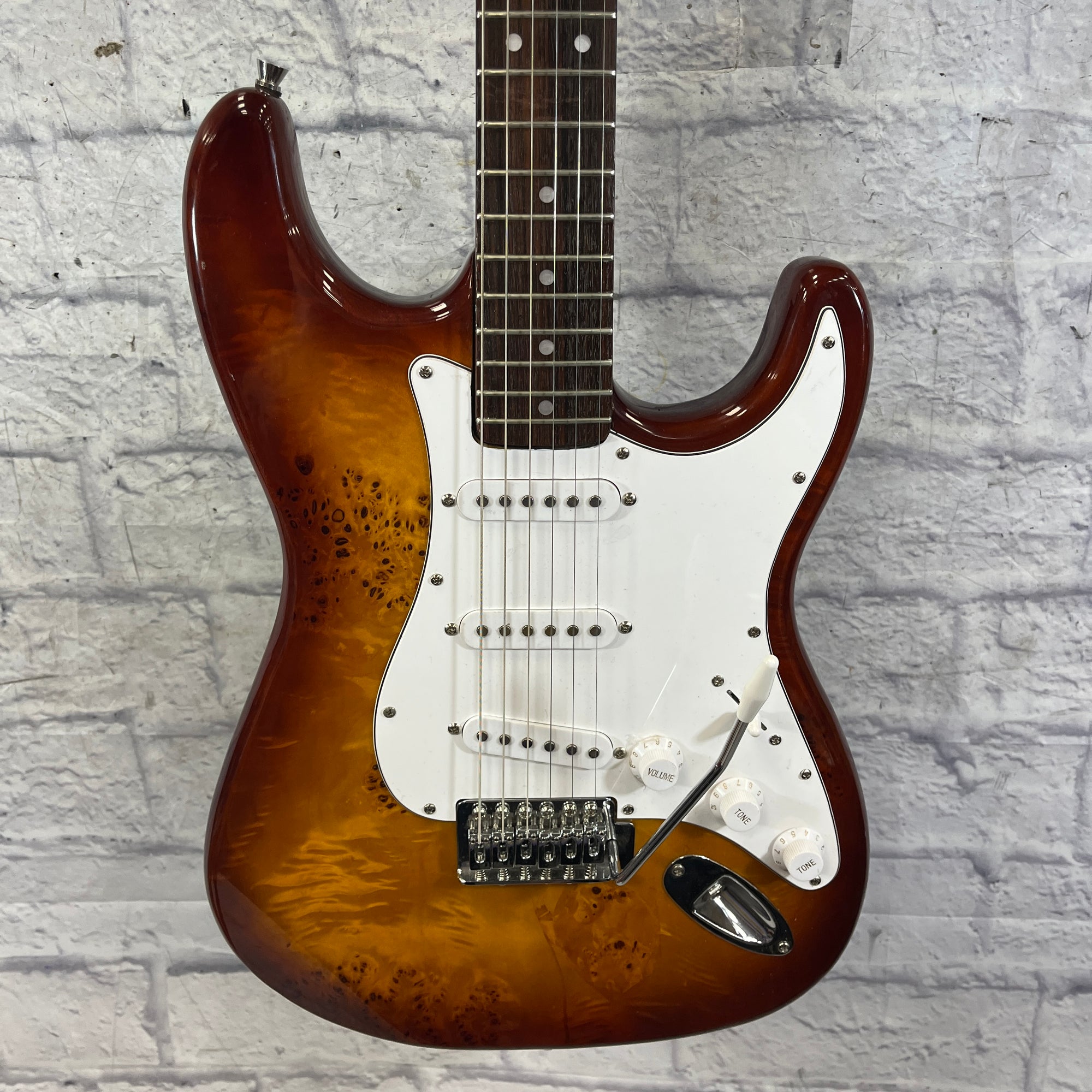 Unknown Partscaster Strat Style Burl Top Electric Guitar