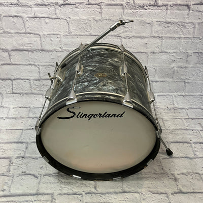 Slingerland Vintage 1960s 18 Bass Drum 8 lug Black Diamond Pearl 18x14