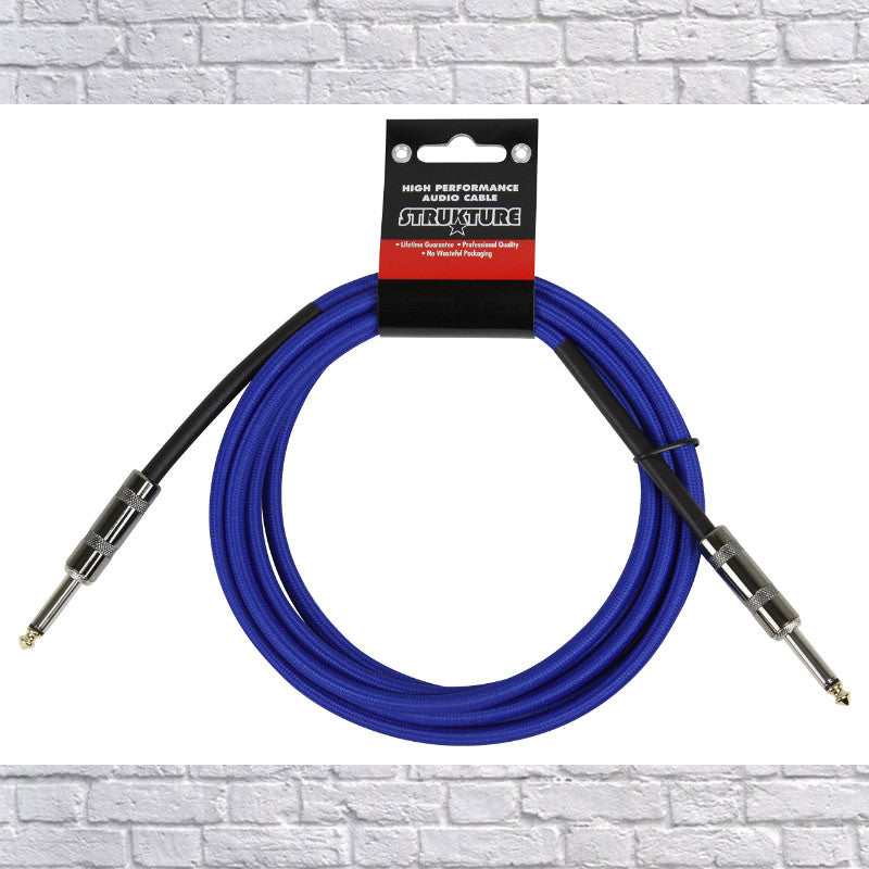 Strukture SC10BL 10ft Woven Instrument Cable - Blue