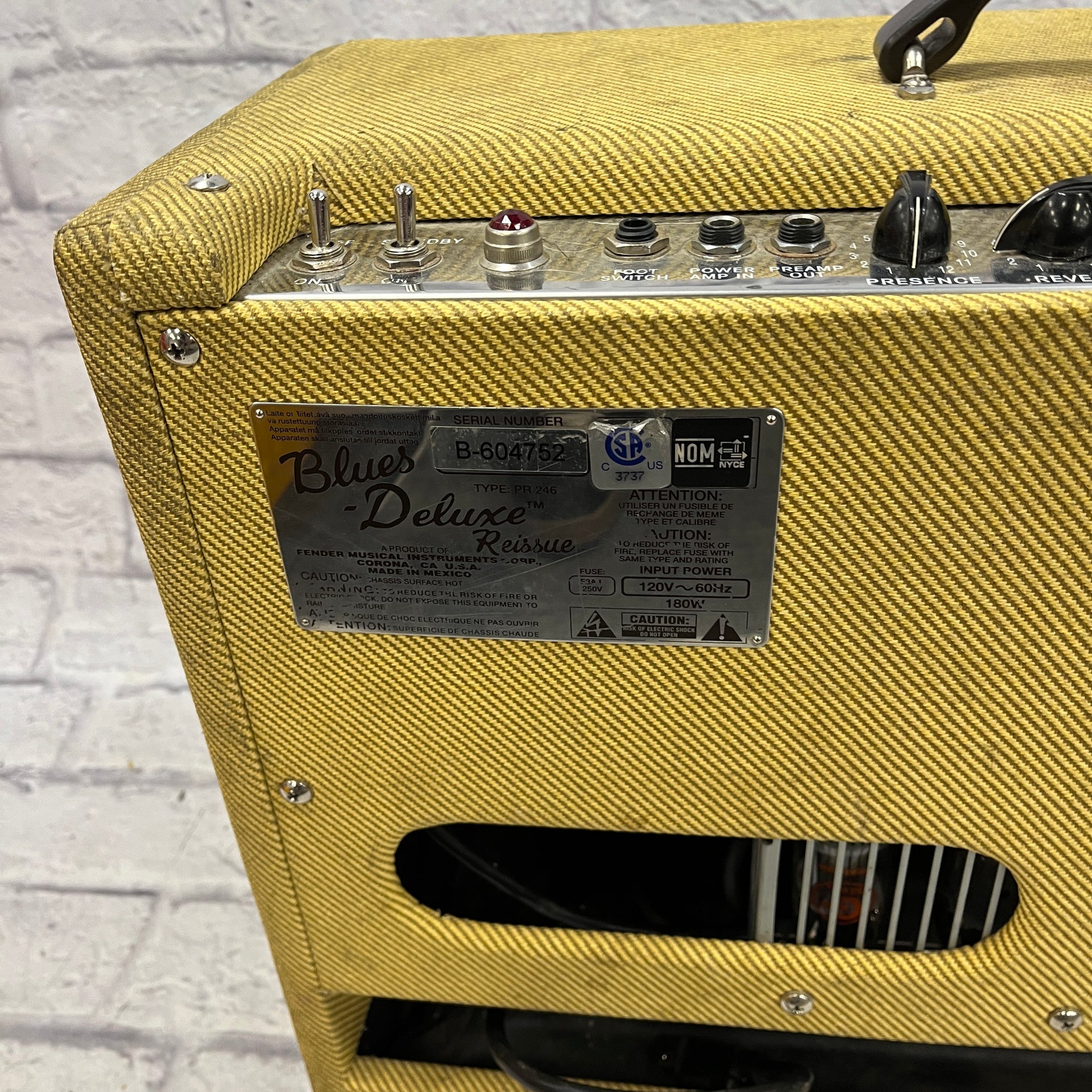 Fender Blues Deluxe Tweed Tube Guitar Combo Amp
