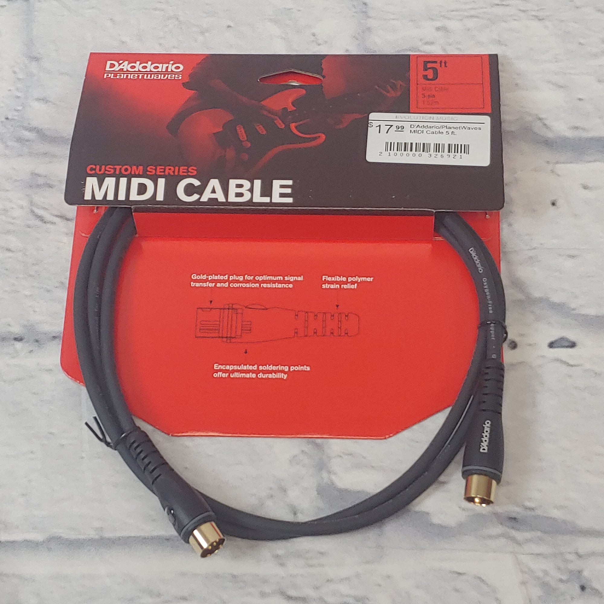 D'Addario/PlanetWaves MIDI Cable 5 ft.
