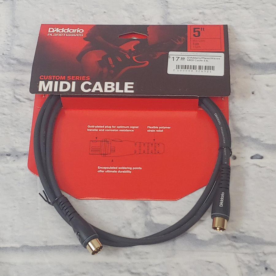 D'Addario/PlanetWaves MIDI Cable 5 ft.