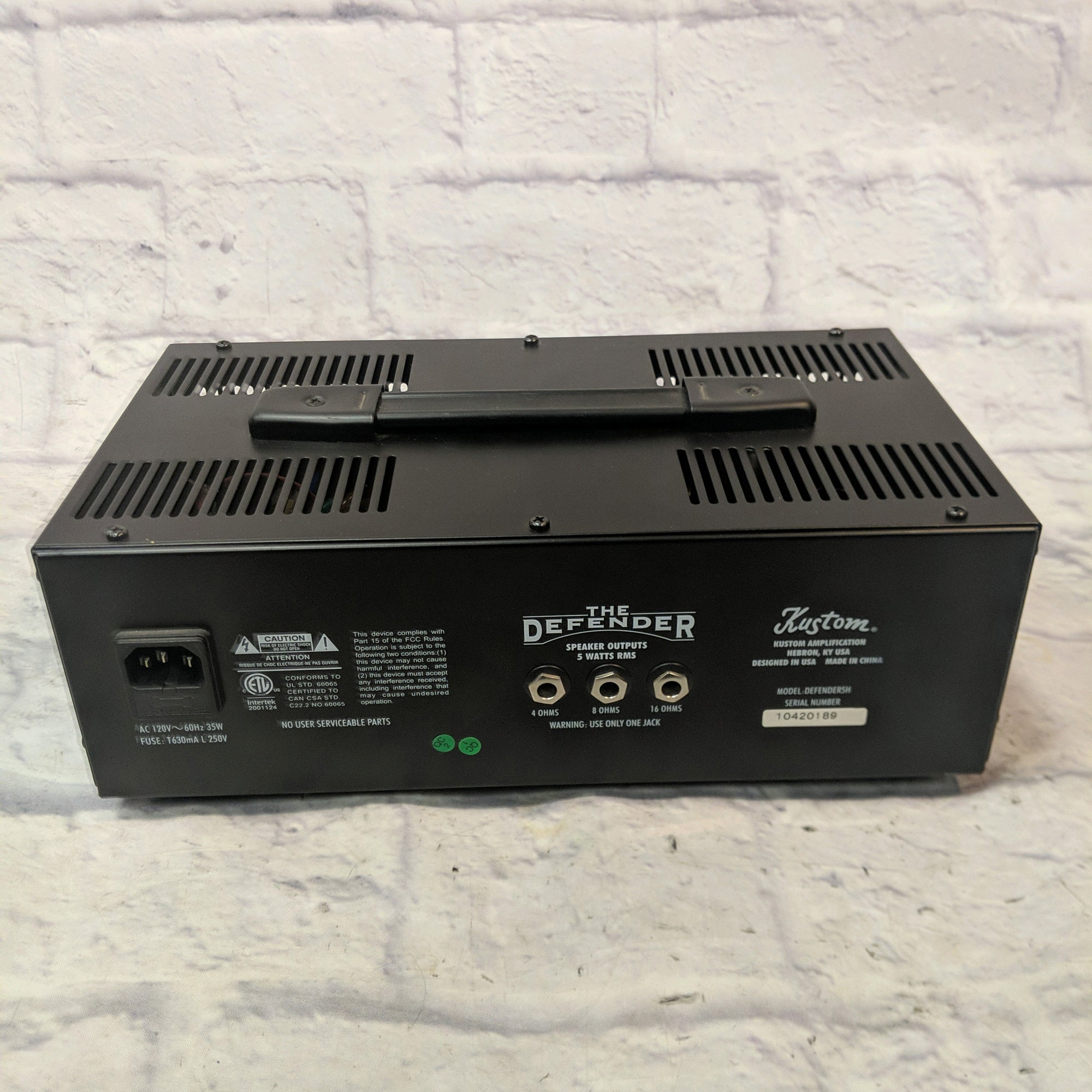 Kustom The Defender All Tube Guitar Amp Head 5H Guitar Amp Head