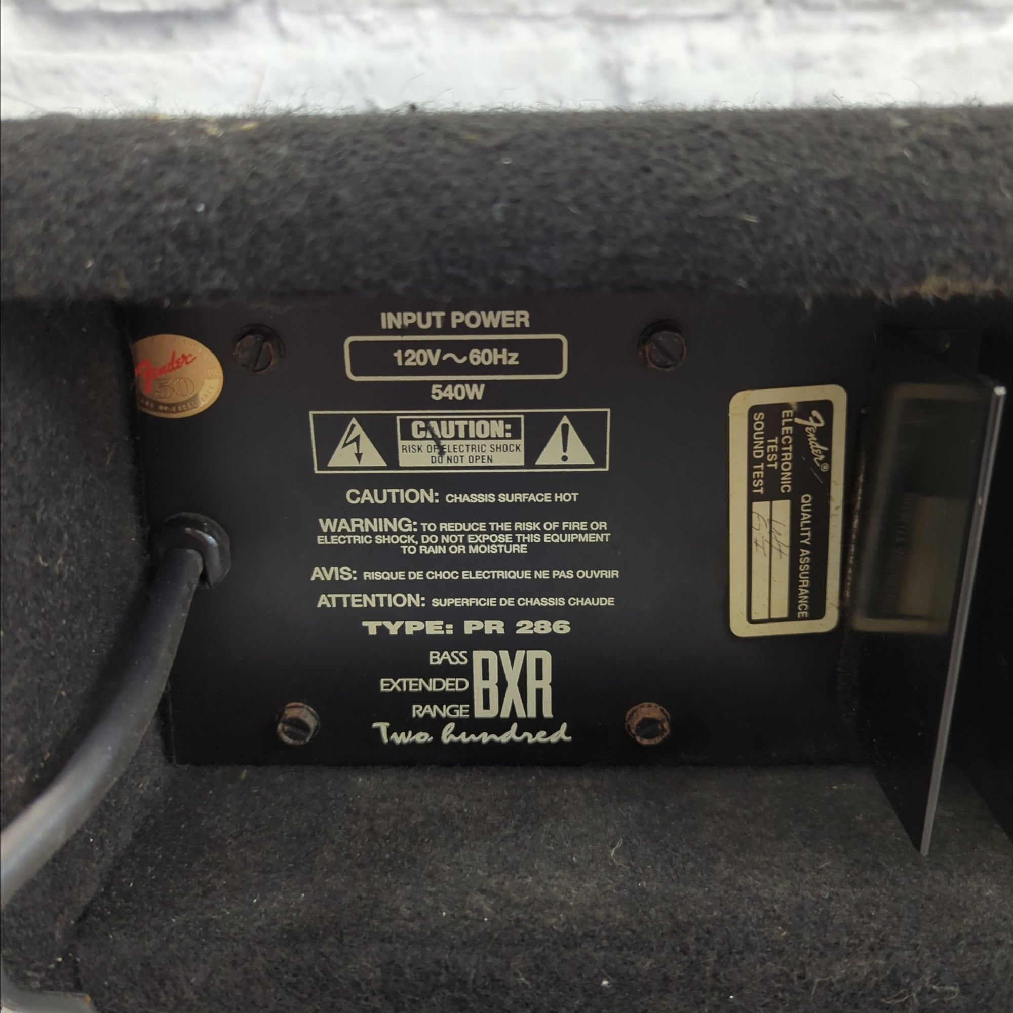 Fender BXR PR286 200 ベースヘッド 動作良好 Fender BXR 200 PR286 Bass Guitar Amplifier W/Chorus