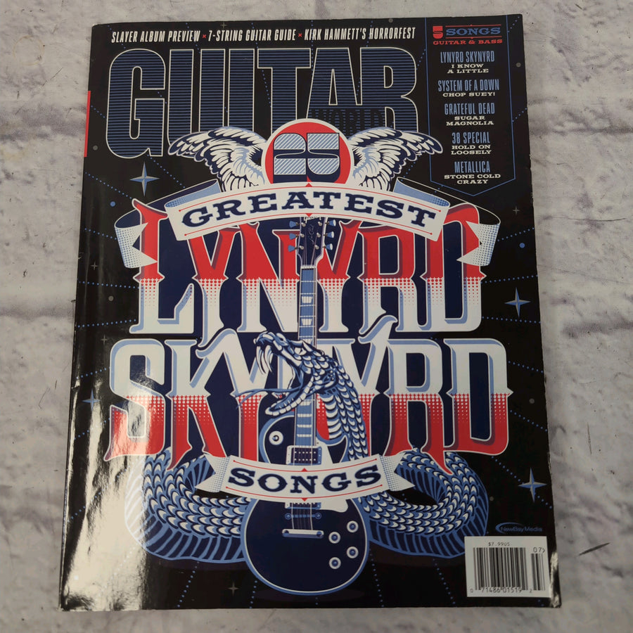 Guitar World July 2015 | Lynyrd Skynyrd | Kirk Hammett | Slayer Magazine