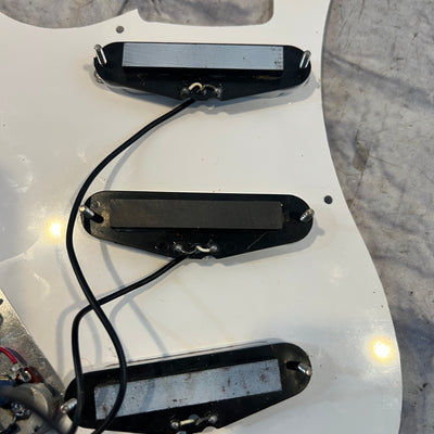 Unknown Loaded Strat Pickguard Aged White Single Ply Pickguard