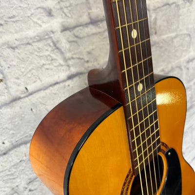 Airline Parlor Acoustic Guitar w/ Chipboard Case, Vintage Strap, and Vintage Tuner