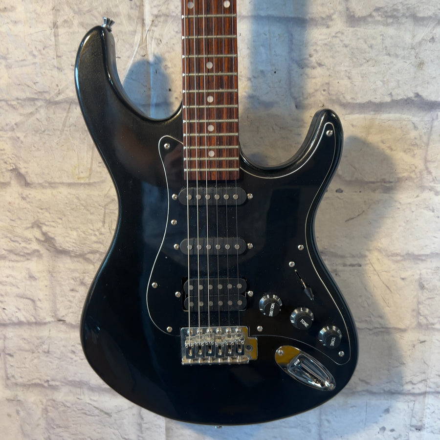Deltatone Strat Style Black Electric Guitar