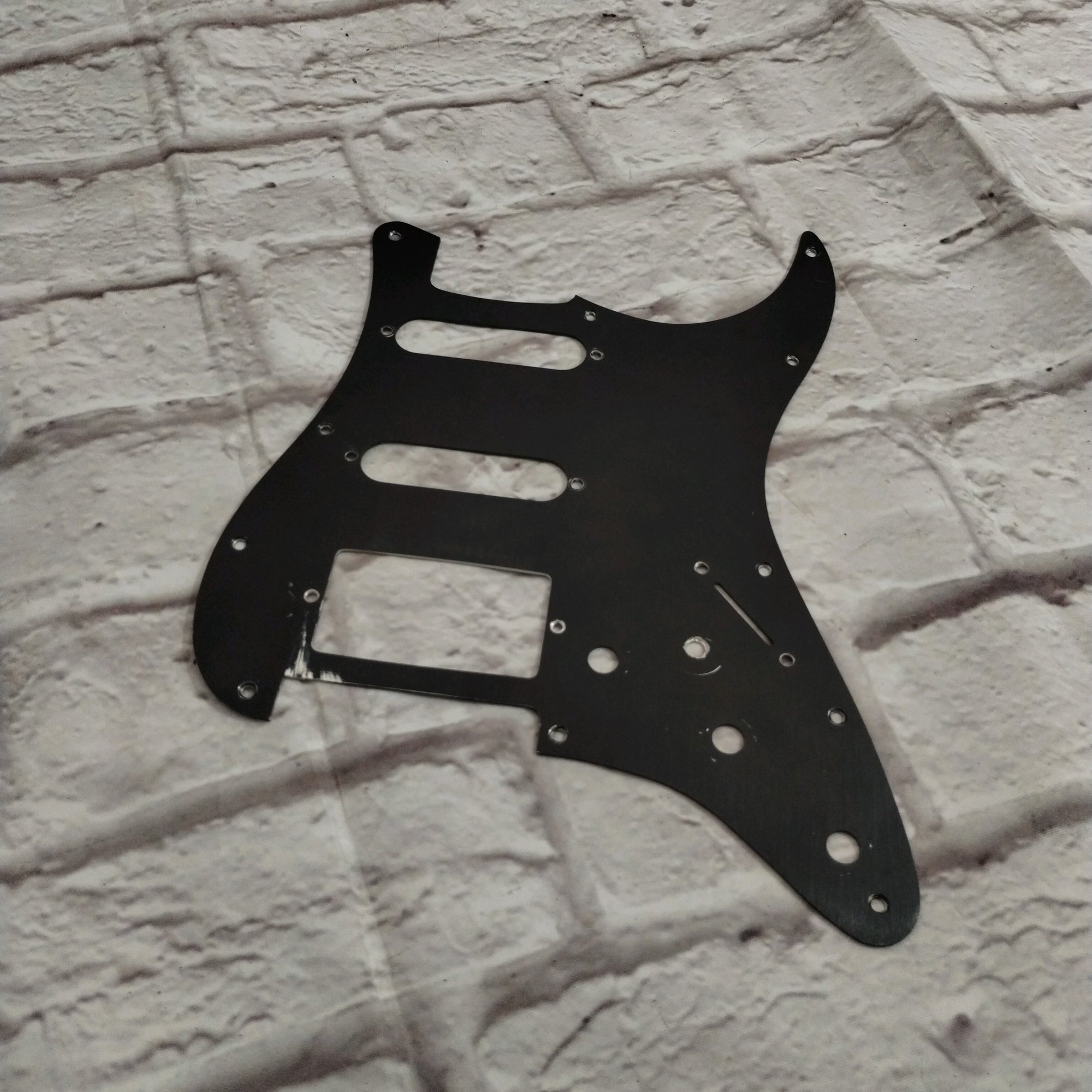 Unknown Black Anodized Metal HSS Strat Pickguard