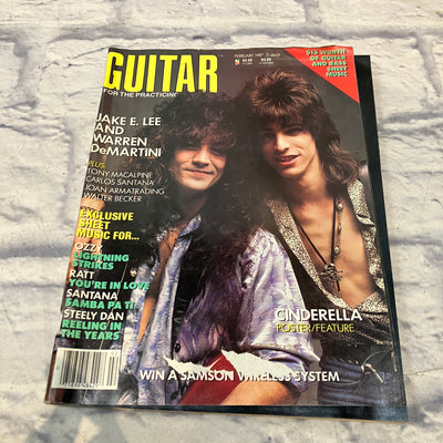 Guitar For the Practicing Musician February 1987 "Jake E. Lee and Warren DeMartini" - Vintage Magazine