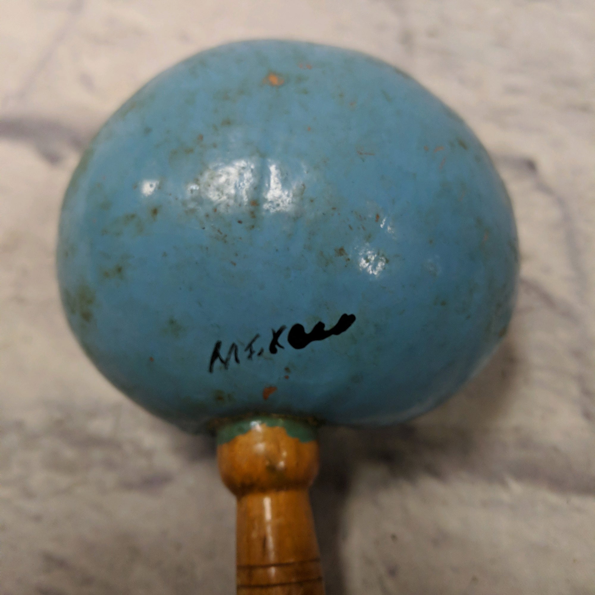 Unknown "Miami Beach" Blue Mexican Maraca Shaker