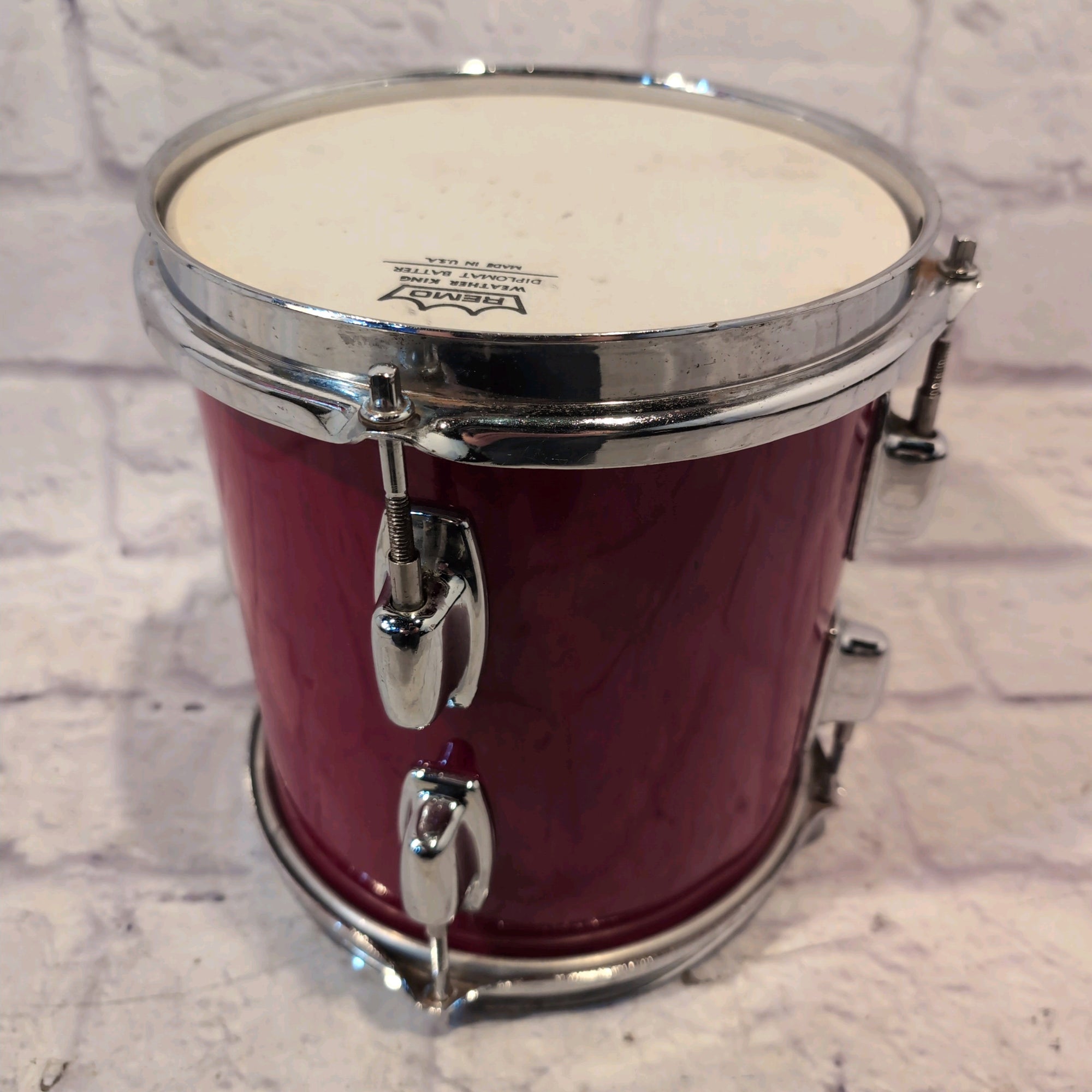 Ludwig Rocker 8" x 9" Black and White Badge Maple Rack Tom - Red