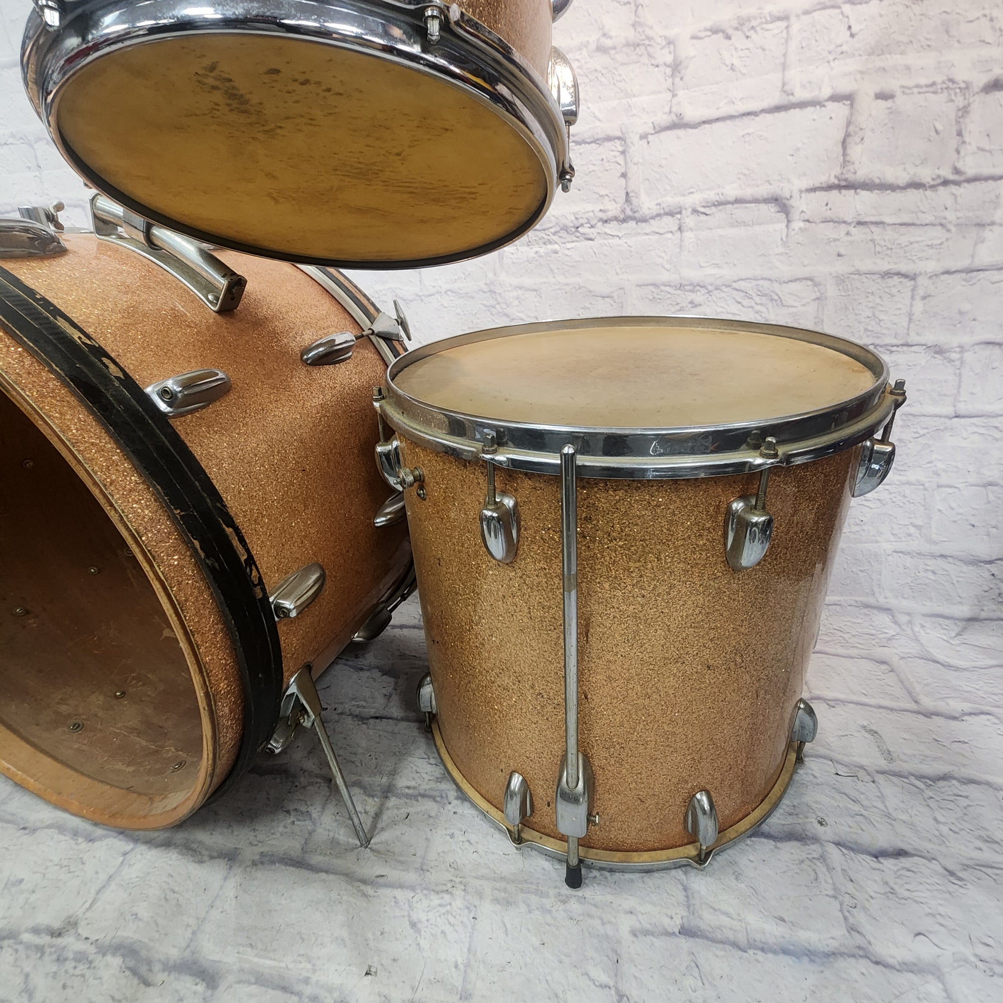 Slingerland Vintage 1961 3pc Champagne Sparkle Drum Set